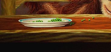 Amy Doesn't Care Much for Peas - detail plate -  by Linda Herzog